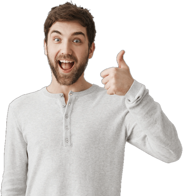A man happy with his treatment results