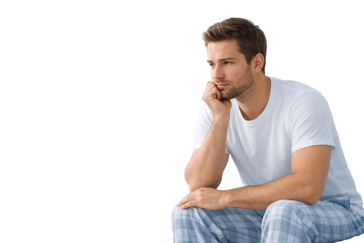 Man considering his options for erectile-dysfunction treatment
