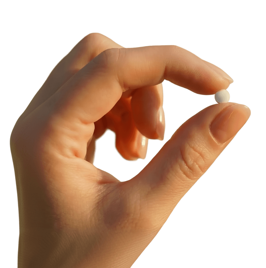 Hand holding a Wegovy pill